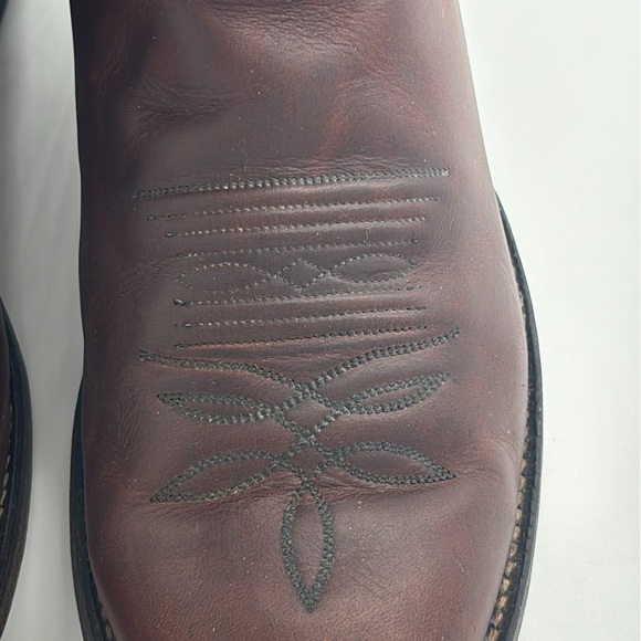 Justin Mens Dark Brown Western Boots - Picture 13 of 16